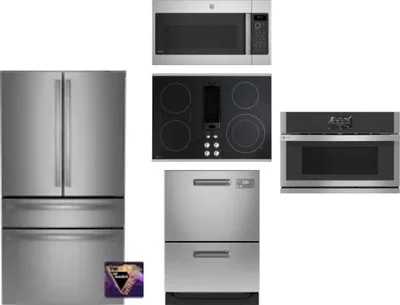 5 Piece Package Includes Refrigerator, Cooktop, Wall Oven, Microwave And Dishwasher